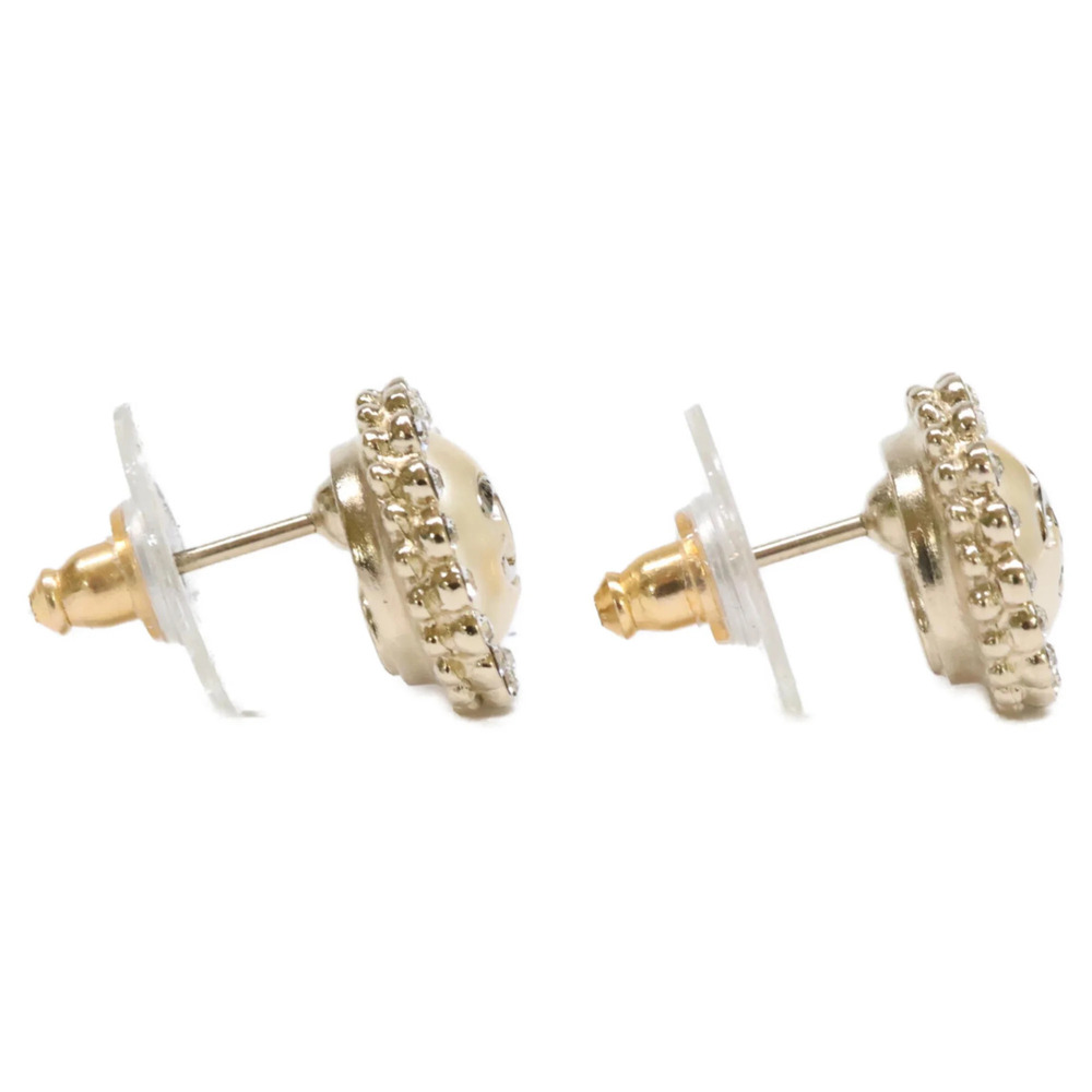 CHANEL Gold Pearl Logo Earrings - Picture 4 of 7